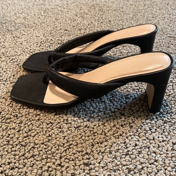 NWOT The Drop Square Toe Black Heeled Sandals Size 7.5- Amazing! - Picture 2 of 7